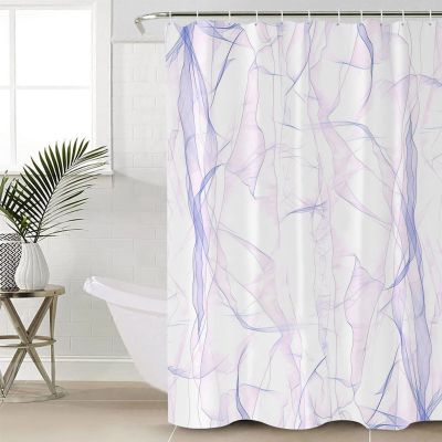 Abstract Shower Curtain for Bathroom 72" x 84" Purple Gradient Line Texture Shower Curtain with Hooks Polyester Waterproof Home Bathtub Decor