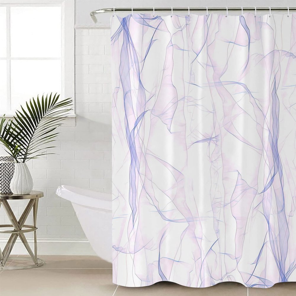 Abstract Shower Curtain for Bathroom 72" x 84" Purple Gradient Line Texture Shower Curtain with Hooks Polyester Waterproof Home Bathtub Decor