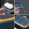NOBRIM Wall Mounted Soap Dish Soap Holder Bathroom Strong Suction Drain Rack Soap Dishes for Bathroom and Camping Gym Travel view 4