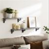 AMADA HOMEFURNISHING Floating Shelves, Wall Shelves for Bedroom, Living Room, Bathroom, Kitchen, Wall Shelf for Wall Decor, Storage Shelves Set of 3, Grey view 3