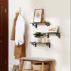 AMADA HOMEFURNISHING Floating Shelves, Wall Shelves for Bedroom, Living Room, Bathroom, Kitchen, Wall Shelf for Wall Decor, Storage Shelves Set of 3, Grey view 4