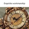 Table Clock European Style Retro Clock Creative Living Room Resin Table Clock Decoration Bedroom Study Silent Clock Decoration Crafts Clock view 3