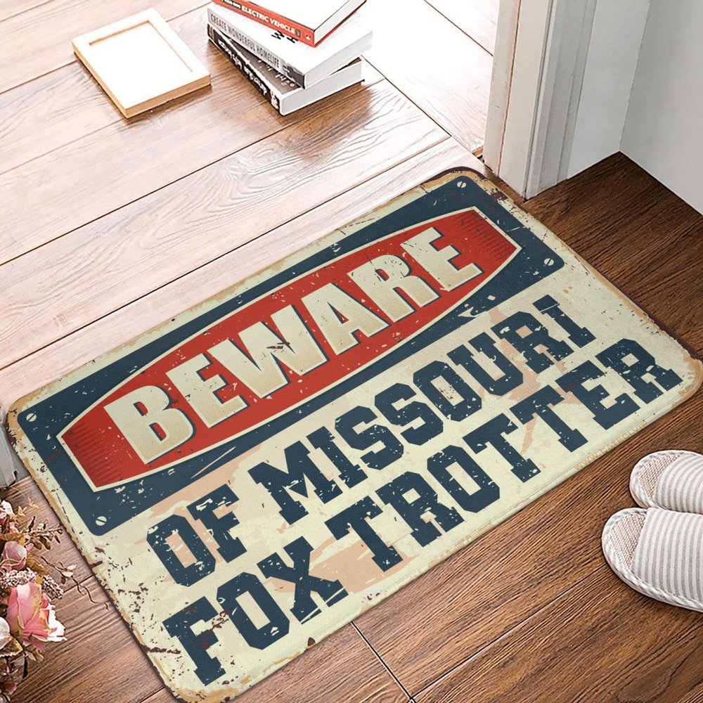 Abipuir Kichen Mats Floor Home Sweet Home Beware of Missouri Fox Trotter Rug Boys Bedroom Decor Funny Sogns (Size : 40X60CM)