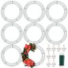 8 Pack Wire Wreath Frame 14 Inch Metal Wreath Form Ring for Crafts DIY Front Door Wreaths Christmas New Year Wreaths Valentines Wedding Garden Home Party Decoration with 38 Yard Paddle Wire view 1