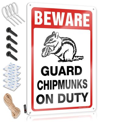 Cave Man Bar Beware! Guard Chipmunks On Duty Tin Sign Country Decorations for Home Tiki Bar Decorations (Size : 30X40CM)