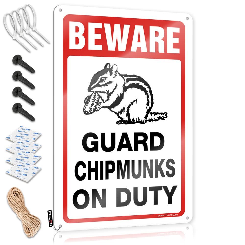 Cave Man Bar Beware! Guard Chipmunks On Duty Tin Sign Country Decorations for Home Tiki Bar Decorations (Size : 30X40CM)