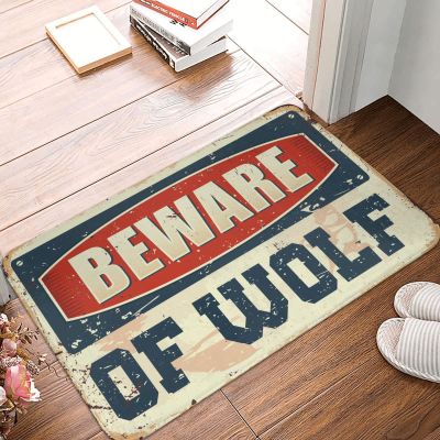 Abipuir Kichen Mats Floor Home Sweet Home Beware of Wolf Rug Boys Bedroom Decor Funny Sogns (Size : 40X60CM)