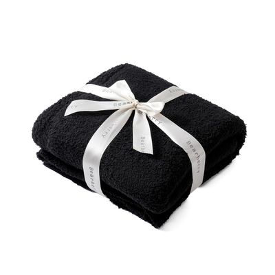 bearberry Super Soft Fluffy Throw Blanket Lightweight Cozy Warm Bed Blankets for Couch Bed Sofa All Season (Black, 60x80)