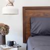 Huddleson Charcoal Grey 500TC Made in Italy Cotton Percale Fitted Sheet - King view 4