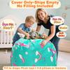 Lukeight Unicorns Stuffed Animals Storage Bean Bag Chair Cover Only (Ships Empty, No Filling) - Velvet YKK Zipper Beanbag Cover for Big Kids Teens, Washable Plush Toy Organizer, XX-Large 36" D x 20" H view 2