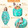 Lukeight Unicorns Stuffed Animals Storage Bean Bag Chair Cover Only (Ships Empty, No Filling) - Velvet YKK Zipper Beanbag Cover for Big Kids Teens, Washable Plush Toy Organizer, XX-Large 36" D x 20" H view 3