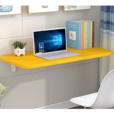 FERFXN Folding Wall-Mounted Drop-Leaf Table Wall Mounted Table Wall Mounted Folding Table Wall Mount Table Kitchen & Dining Table Desk Computer Desk Trestle Desk 80x50cm/31x20in Yellow