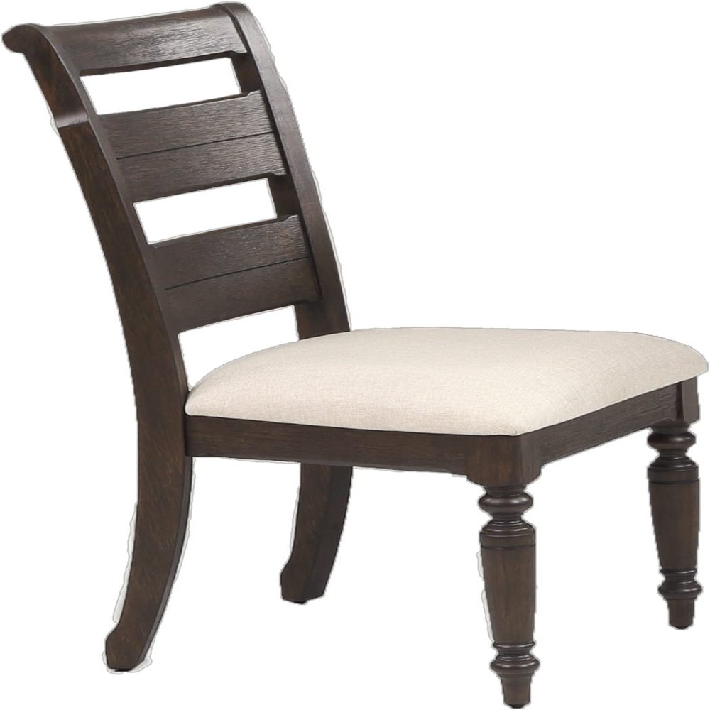 Bernards Bellamy Lane 20" Wide Ladder Back Side Chair with 4 Legs in Chocolate Brown Furniture