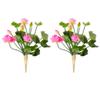 NOLITOY 2pcs Artificial Lotus Flowers, Mini Silk Water Lily for Floral Arrangement Wedding Office Home Table Decor, Dark Pink view 1