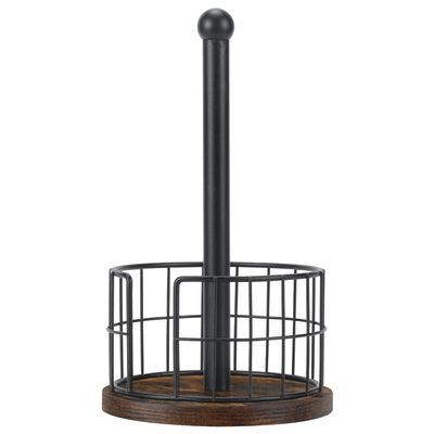 YINMIT Wood Paper Towel Holder Countertop, Farmhouse Paper Towel Holder with Heavy Duty Base, Wooden Paper Towel Holders, Paper Towel Holders for Kitchen, Fits Standard and Large Size Rolls