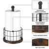 YINMIT Wood Paper Towel Holder Countertop, Farmhouse Paper Towel Holder with Heavy Duty Base, Wooden Paper Towel Holders, Paper Towel Holders for Kitchen, Fits Standard and Large Size Rolls view 2