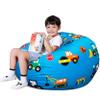 Lukeight Construction Stuffed Animal Storage Bean Bag Chair Cover - Premium Velvet Organizer with YKK Zipper Holds 100+ Plush Toys, Washable Kids Room Decor (No Filling, XX-Large) view 1