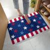 Floor Door Mats Shag Carpet Independence Day Blue Star Thin Red Line,Non Slip Super Soft Bath Rugs Patriotic Stars White Stripes 4th of July,Shaggy Fuzzy Area Rug for Kitchen/Bathroom/Bedroom 16x24'' view 1