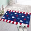 Floor Door Mats Shag Carpet Independence Day Blue Star Thin Red Line,Non Slip Super Soft Bath Rugs Patriotic Stars White Stripes 4th of July,Shaggy Fuzzy Area Rug for Kitchen/Bathroom/Bedroom 16x24'' view 4