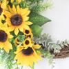 Artificial Sunflower Wreath Simulation Sunflower Hanging Garland Rattan Hoop Wreath for Spring Summer Wedding Decorations 20inch view 4
