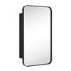 EGHOME Matt Black Rectangle Recessed Bathroom Medicine Cabinet with Mirror Stainless Steel Metal Framed Rounded Rectangular Bathroom Cabinet with Mirror 16.5x27.5'' view 1