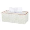Tissue Box Cover Marble Golden Rim Tissue Box Desktop Washroom Napkin Towel Holder Office Desk Tissue Protected Case Metal Edge Ice Crack Boxes Holds Boxes of Tissues (Color : 1950 beige yellow) view 1