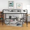 Anwickmak Twin Size Metal Loft Bed with Ladder and Safety Guardrails, Low Loft Bed Twin Size for Kids,Boys,Girls,Toddlers,Teens,Under-Bed Storage Space (Black) view 1