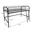 Anwickmak Twin Size Metal Loft Bed with Ladder and Safety Guardrails, Low Loft Bed Twin Size for Kids,Boys,Girls,Toddlers,Teens,Under-Bed Storage Space (Black) view 2