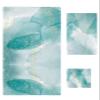 3 Piece Bath Towel Set, Ombre Turquoise Marble Luxury Towels Set for Bathroom Soft Bath Shower Towels Absorbent Bathroom Towels(1Bath Towel 1Hand Towel 1Washcloth) Yellow Lines Modern Boho Art view 1