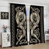 Celtic Wolf Blackout Curtains,Celtic Style Ethnic Symbol Window Drapes,Retro Viking Ancient Mythical Animal Blackout Curtains for Living Room Bedroom 84x84in view 4