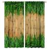 Green and Brown Curtains, Bamboo and Grass Inspired Summer Eco Japan, Bedroom Living Room Decor Room Noise Reduction Darkening, 2 Sets of Panels, 22.5x63 Inch. Sand Green view 1