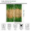 Green and Brown Curtains, Bamboo and Grass Inspired Summer Eco Japan, Bedroom Living Room Decor Room Noise Reduction Darkening, 2 Sets of Panels, 22.5x63 Inch. Sand Green view 2