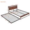 Anwickmak Modern Full Size Metal Platform Bed Frame with Trundle, USB Ports and Slat Support,No Box Spring Needed,Easy Assembly (Black) view 2