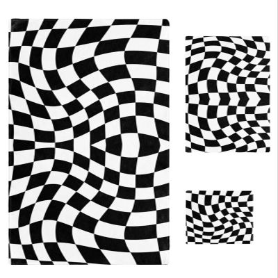 3 Piece Bath Towel Set, Black and White Bufflao Plaid Luxury Towels Set for Bathroom Soft Bath Shower Towels Absorbent Bathroom Towels(1Bath Towel 1Hand Towel 1Washcloth) Modern Irregular Geometry