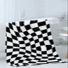 3 Piece Bath Towel Set, Black and White Bufflao Plaid Luxury Towels Set for Bathroom Soft Bath Shower Towels Absorbent Bathroom Towels(1Bath Towel 1Hand Towel 1Washcloth) Modern Irregular Geometry view 3