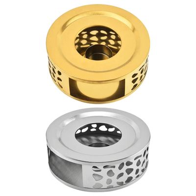 2 Pcs Teapot Warmer Base Metal Teapot Warming Heater Tealight Holder for Living Room Office Tea House