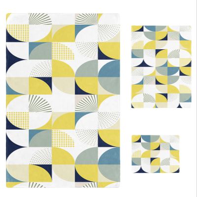 3 Piece Bath Towel Set, Middle Ages Color Block Luxury Towels Set for Bathroom Soft Bath Shower Towels Absorbent Bathroom Towels(1Bath Towel 1Hand Towel 1Washcloth) Art Geometry Northern Europe