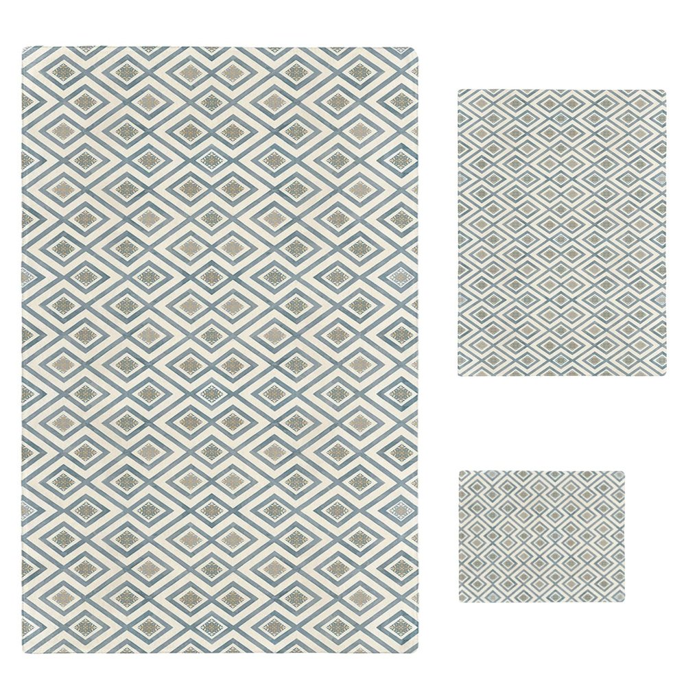 3 Piece Bath Towel Set, Boho Art Geometric Luxury Towels Set for Bathroom Soft Bath Shower Towels Absorbent Bathroom Towels(1Bath Towel 1Hand Towel 1Washcloth) Abstract Rustic Gray Ethnic Plaid