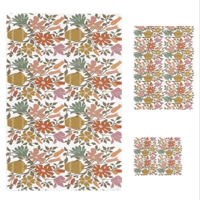 3 Piece Bath Towel Set, Colorful Flowers Luxury Towels Set for Bathroom Soft Bath Shower Towels Absorbent Bathroom Towels(1Bath Towel 1Hand Towel 1Washcloth) Abstract Leaves Lines Seasonal Floral