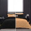 International Sheets 1 Piece Reversible Diamond Pattern Comforter Premium Super Soft 550 GSM All Season 1000 TC, 100% Egyptian Cotton Oversized Super King Size Sand/Black Solid Color view 1