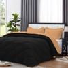 International Sheets 1 Piece Reversible Diamond Pattern Comforter Premium Super Soft 550 GSM All Season 1000 TC, 100% Egyptian Cotton Oversized Super King Size Sand/Black Solid Color view 2