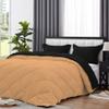 International Sheets 1 Piece Reversible Diamond Pattern Comforter Premium Super Soft 550 GSM All Season 1000 TC, 100% Egyptian Cotton Oversized Super King Size Sand/Black Solid Color view 4