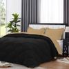 International Sheets 1 Piece Reversible Diamond Pattern Comforter Premium Super Soft 550 GSM All Season 1000 TC, 100% Egyptian Cotton Super King Size Taupe/Black Solid Color view 2