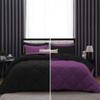 International Sheets 1 Piece Reversible Diamond Pattern Comforter Premium Super Soft 550 GSM All Season 1000 TC, 100% Egyptian Cotton Oversized Super King Size Plum/Black Solid Color view 1