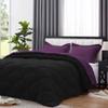International Sheets 1 Piece Reversible Diamond Pattern Comforter Premium Super Soft 550 GSM All Season 1000 TC, 100% Egyptian Cotton Oversized Super King Size Plum/Black Solid Color view 2