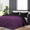 International Sheets 1 Piece Reversible Diamond Pattern Comforter Premium Super Soft 550 GSM All Season 1000 TC, 100% Egyptian Cotton Oversized Super King Size Plum/Black Solid Color view 4