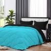 International Sheets 1 Piece Reversible Diamond Pattern Comforter Premium Super Soft 550 GSM All Season 1000 TC, 100% Egyptian Cotton Oversized Super King Size Turquoise Blue/Black Solid Color view 4