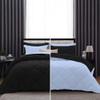 International Sheets 1 Piece Reversible Diamond Pattern Comforter Premium Super Soft 550 GSM All Season 1000 TC, 100% Egyptian Cotton Super King Size Light Blue/Black Solid Color view 1