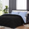 International Sheets 1 Piece Reversible Diamond Pattern Comforter Premium Super Soft 550 GSM All Season 1000 TC, 100% Egyptian Cotton Super King Size Light Blue/Black Solid Color view 2