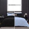 International Sheets 1 Piece Reversible Diamond Pattern Comforter Premium Super Soft 550 GSM All Season 1000 TC, 100% Egyptian Cotton Super King Size Light Blue/Black Solid Color view 3